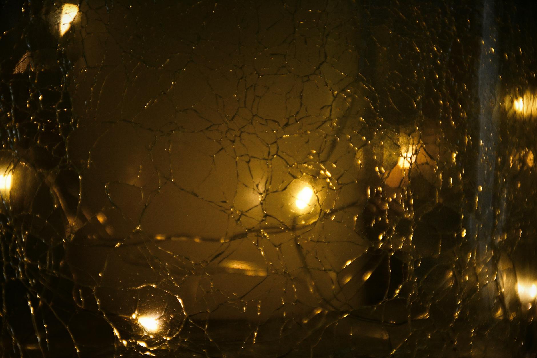 cracked glass mirror